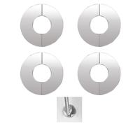 TTQiAnJ 4 Pcs Wall Split Flange Pipe Covers,Stainless Steel Round Shower Pipe Cover Plate for Decorative Bathroom Kitchen,Inside Diameter 42mm/1.65inch,Silver