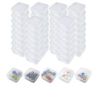 TTQiAnJ 48 Pieces Square Mini Plastic Bead Box 4.5 x 4.5 x 2cm,Clear Empty Storage Containers Box Case with Lids for Small Items and Other Craft Projects
