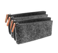 TTQiAnJ 4Pcs Felt Pencil Pouch,Felt Pencil Case with Zip,Multifunctional Stationery Bag,for Pens Pencils Office School Supplies Black,Grey,8.2 x 3.5 inches