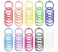 TTQiAnJ 60 Pcs Colorful Loose Leaf Binder Rings,Metal Loose Leaf Binder Rings Paper 30mm,for Index Cards,Key Chains