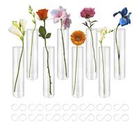 TTQiAnJ 8 Pcs Hinged Flower Vase,Transparent Test Tube Vase Hinged with Hook for Home ce Table Décor