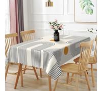 TTQYFNM 54x70inches Boho Mid Century Tablecloth Minimalist Abstract Arch Simple Sun Modern Art Table Cloth Washable and Reusable Fabric Table Cover for Kitchen Dining Living Room Home Decoration