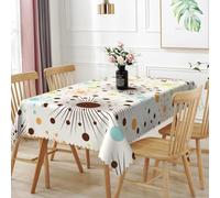 TTQYFNM 54x86inches Mid Century Tablecloth Retro Abstract Geometric Pattern Space 1950S 1960S Atomic Stars Modern Table Cloth Spill Proof Oil Proof Table Cover for Kitchen Dining Room Home Decor