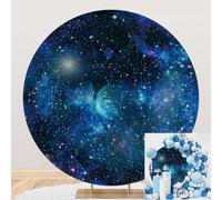 TTQYFNM 6x6ft Nebula Outer Space Round Backdrop Cover Starry Sky Mysterious Outer Milky Way Galaxy Stars Circle Photography Background for Universe Theme Birthday Baby Shower Party Decorations