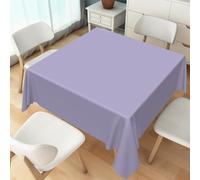 TTQYFNM 70x70inches Light Purple Square Tablecloth Lavender Polyester Fabric Table Cover Solid Color Waterproof Table Cloth for Kitchen Dining Baby Shower Birthday Engagement Wedding Parties