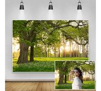 TTQYFNM 7x5ft Rural Forest Trees Backdrops Spring Blooming Flowers Green Grassland Nature Scenery Photography Background for Kids Adults Family Picnic Camping Outdoor Travel Portraits Studio Props