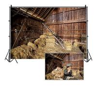 TTQYFNM 8x6ft Western Farm Backdrop Old Wooden Barn with Straw Bales Country Photography Background Church Nativity of Jesus Hayloft Scene Backdrop for Newborn Baby Shower Banner Photo Booth Props
