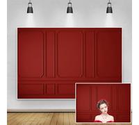 TTQYFNM 9x6ft Empty Room Interior Backdrop Classic Dark Red Wood Panel Photography Background for Wedding Bridal Shower Birthday Party Decor Banner Portrait Photo Studio Props Wallpaper Vinyl