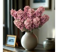 Ttranewsoo 8pcs Rose Red Hydrangea Artificial Flowers, Height: 23.6 Inches, Width: 3.7 Inches, Depth: 3.54 Inches, Realistic Silk Hydrangea Bouquet, Wedding & Engagement, Home Decor