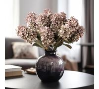 Ttranewsoo Fake Flowers Hydrangea Silk Flowers with Stems,Brown Flowers Fall Hydrangea Artificial Flowers,Winter Flowers Artificial for Decoration Vase Indoor and Outdoor 24"（Brown ） 8PCS Wthout Vase