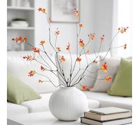 Ttranewsoo Fall Stems Artificial Ficus Branches, 35.4 Inch Faux Eucalyptus Stems Fall Decor, Fake Leaves Fall Decorations for Home, Autumn Table Decor Fall Branches for Vase (Yellow, 4 Pcs)