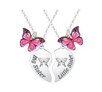 Ttrmieoy 2Pcs Big Sister Little Sister Matching Necklace for Sisters Gifts from Sisters Gifts Heart Matching Necklace for Women Besties Friend Christmas Birthday Gift Big Sis Lil Sis Gift for Women