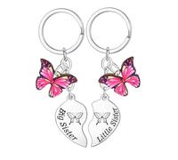 Ttrmieoy Big Sister Little Sister Matching Keyring for Sisters Gifts from Sisters Gifts Heart Matching Keyring for Women Besties Friend Christmas Birthday Gift Big Sis Lil Sis Gift for Women