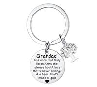 Ttrmieoy Father's Day Gift for Grandad Keyring for Grandfather Grandpa Christmas Birthday Gifts from Granddaughter Grandson To My Grandad Gifts for Grandfather Jewelry Gift