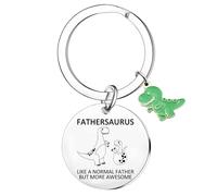 Ttrmieoy Father's Day Gifts for Father Keyring Funny Fathersaurus Gift for Dad Papa Daddy Christmas Thanksgiving Birthday Gift for Fathersaurus Keyring Funny Gift for Dad from Daughter Son