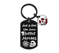 Ttrmieoy Horror Movie Gifts for Women Gothic Skull Keyring Horror Keyring Scream Merch Spooky Gift Screams Movie Gifts Scary Movies Present for Women Friend Daughter Scream Accessories