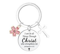 Ttrmieoy Religious Keyring Bible Verse Keyring Christian Gifts for Women Religious Faith Based Gifts Bible Accessories for Women Daughter Sister Christian Cross Jewelry Jesus Keyrings
