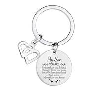 Ttrmieoy Son Keyring Gifts from Dad Mum To My Son Gifts Inspirational Gift for Men Encouragement Gift for Sons Christmas Birthday Graduation Present