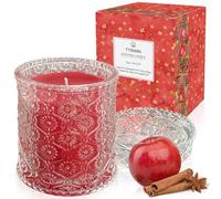 TTRWIN Red Scented Candle in Glass, Abundantly Scented of Apple and Cinnamon, 200 g, Natural Soy Wax Candle, Long Burning, Gift for Christmas, Birthday, House Warming