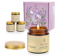 TTRWIN Scented Candles Gift Set for Relaxation, 4 Pick Natural Soy Candles: Lavender & Rosemary, Rose & Amber, Citrus & Basil, British pear & Freesia, Birthday and Christmas Gifts for Women