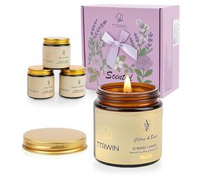 TTRWIN Scented Candles Gift Set for Women, 4 Pick Natural Soy Candles | Four Types of Mixed Aromatherapy Candles, Ideal Gifts for Housewarming, Birthdays, Graduations, and Anniversaries