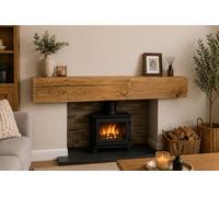 TT's Timber Supplies & Creations Handcrafted Solid Oak Fireplace Mantel Beam Rustic Character Oak Mantel With Natural Split 129.5Cm X 18Cm X 14Cm