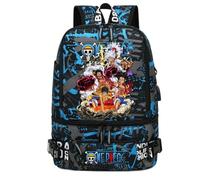 TTSM Korean version of men and women shoulders backpack New middle school students simple heat transfer book bag Character Pirate King backpack B (B8)