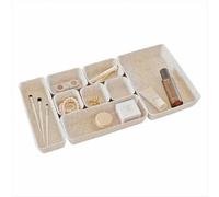 TTUGTTUG 8-Piece Felt Desk Drawer Organizer Tray Set in 4-Sizes, Oatmeal | Made from Sustainable Material, Soft, Sturdy, Durable, Nordic Style for Vanity, Makeup, Desk, Office, Kitchen, and Nightstand
