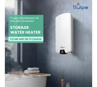 TTulpe SmartMaster 80 Litre Slim Flat Unvented Storage Water Heater 3.3 kW with Wi-Fi Control - Slim, Smart and High-Pressure Mains Connection