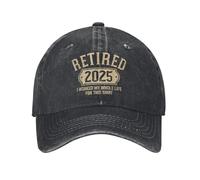 TTVXIHL Baseball caps for Men and Women,Retired 2025 Retirement Worked Whole Life for This Baseball Cap Sun Fishing Washed Hats Female Male Snapback Cap
