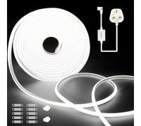 TTWAY COB LED Strip 20m, 220V Waterproof LED Strip Lights with 288LEDs/M, 10W/M, CRI>90, 10mm Wide, Uniform Light, IP65 Light Strip for Room, Garden, Ceiling, Outdoor Decoration, White 6000K (2x10m)