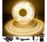 TTWAY COB LED Strip Lights 2700K, Dimmable LED Strip Kit, Super Bright 24V LED Tape Lights CRI90+ with RF Remote and UKCA Power Supply for DIY Home Decoration, 10M, 3840LEDs, Warm White.