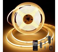 TTWAY COB LED Strip Lights 2700K, Dimmable LED Strip Kit, Super Bright 24V LED Tape Lights CRI90+ with RF Remote and UKCA Power Supply for DIY Home Decoration, 2M, 1440LEDs, Warm White.