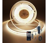 TTWAY COB LED Strip Lights 3000K, Dimmable LED Strip Kit, Super Bright 24V LED Tape Lights CRI90+ with RF Remote and UKCA Power Supply for DIY Home Decoration, 3M, 1440LEDs, Warm White.