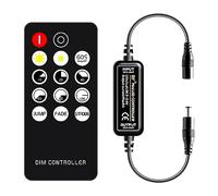 TTWAY Mini RF Remote Control 14 Buttons for Monochrome FCOB 5050 5630 5730 3528 LED Strip DC5V/DC12V/DC24V Dimmer Controller, Wireless Remote Control for Indoor COB LED Strips.