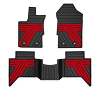 TTX LIGHTING Floor Mats Fit for Ford Ranger 2019-2023 SuperCrew Cab, Custom Fit Rubber All Weather Waterproof Car Interior Protection Liners (Black & Red)