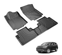 TTX LIGHTING Floor Mats for Honda CR-V CRV 2012 2013 2014 2015 2016 LX, SE & EX Include Front and Rear Row Liner TPE Automotive Floor Mats All Weather Protector Mat Black