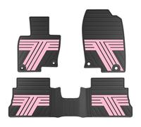 TTX LIGHTING Rubber Floor Mats for Mazda CX-5 2017-2025 | All Weather Heavy Duty Custom Fit Car Liners, 1st & 2nd Row, Black & Pink