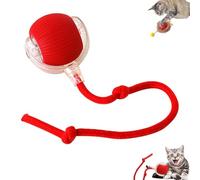 TTXSDYD Smart Cat Toy Ball - Automatic Rolling Interactive Toy for Cats and Dogs, Pet Intelligent Electric Indoor Ball (Red)