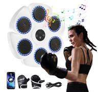 TTXSDYD Wall Boxing Music, Adult Musical Boxing Machine, Music Boxing Machine, Adult Musical Boxing Machine, Wall Boxing Training for Home Training (White: Half Finger Gloves)
