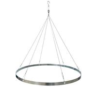 TTXXLL 24 Inches Silver Stainless Steel Hoop Ceiling Drapes Hanging Kit for 6 Panels Wedding Draping Fabric Canopy Metal Hardware Kit for Indoor Outdoor Decorations (Diameter-24 Inches)