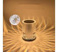 TTY Crystal Bedside Table Lamp, Crystal Rose Diamond Table Lamp Touch Control,3 Lighting Colors Brightness Adjustable USB Rechargeable Crystal Decorative Nights Lamp (I Colour)