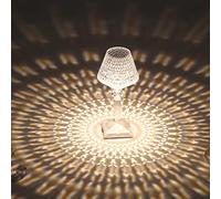 TTY Crystal Bedside Table Lamp, Crystal Rose Diamond Table Lamp Touch Control,3 Lighting Colors Brightness Adjustable USB Rechargeable Crystal Decorative Nights Lamp (E Colour)