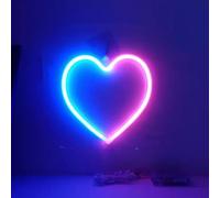 TTY Love Heart Neon Light, Night Lights Heart Shaped Neon Signs with USB Powered/LEDDecor Light, Wall Decor for Christmas,Birthday Party, Room Decorate (Blue Pink)