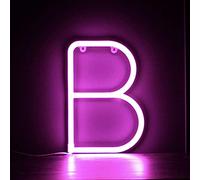 TTY Neon Letter, Neon Lights LED Alphabet Letter Lights Neon Sign Light Up Letters Battery and USB Operated Blue Neon Light Neon Wall Light (B)