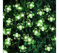 TTY Solar Cherry String Lights,7m 50LED Outdoor Fairy Garden Lights 8 Modes Color Changing Waterproof Flower Solar Lights for Patio, Yard, Tree, Home, Lawn, Wedding, Party (Green)