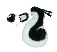 TTYAO REII Fluffy Wolf Ears and Tail Set Anime Cosplay Dog Fox Cat Ears Headband and Tail for Furry Costume Accessories, Black White, One size