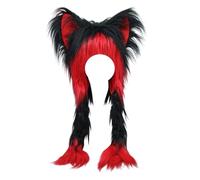TTYAO REII Furry Cat Hat Beanie Plush Cute Kitty Hat Fluffy Animal Warm Hat Cap for Anime Cosplay Fancy Party