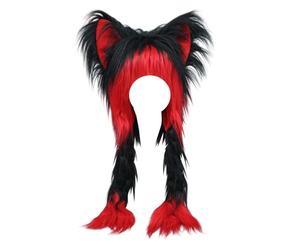 TTYAO REII Furry Cat Hat Beanie Plush Cute Kitty Hat Fluffy Animal Warm Hat Cap for Anime Cosplay Fancy Party