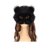 TTYAO REII Furry Fox Wolf Mask Fursuit Face Cover Mask Animal Cosplay Costumes Props for Halloween Christmas (Black)